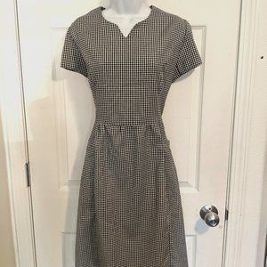 Retro Vintage Style Plaid Summer Dress with Pockets (Large)